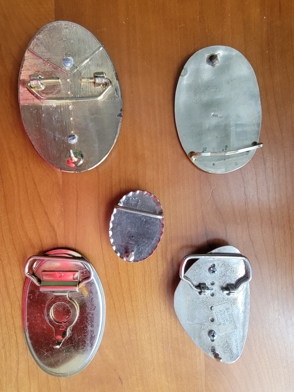 Vintage Lot Of Silver-Tone Belt Buckles with Turquoise and Abalone Accents - Picture 7 of 10